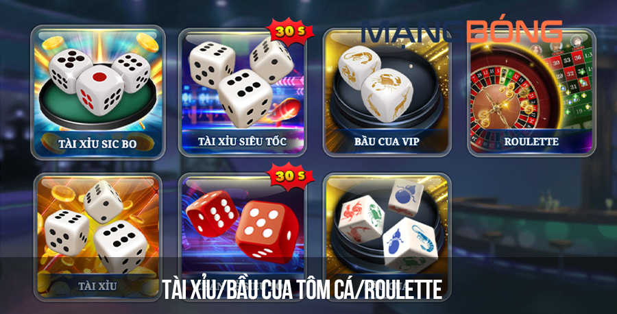 Saba Club - Tài xỉu/Bầu cua tôm cá/Roulette